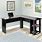 Black L-shaped Desk with Drawers