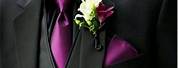 Black Tuxedo with Purple Bow Tie