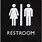Black and White Bathroom Sign