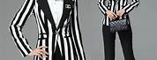 Black and White Pants Suit Women