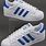 Blue and White Adidas Shoes