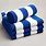 Blue and White Striped Bath Towels