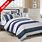 Blue and White Striped Bedding