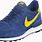 Blue and Yellow Nike Shoes