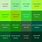 CMYK Green Color Chart