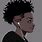 Cartoon Black Boy with Curly Hair