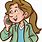 Cartoon Character Talking On Phone