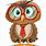 Cartoon Owl with Glasses