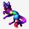 Cartoon Rainbow Wolf