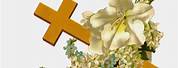 Christian Cross with Flowers Clip Art
