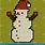 Christmas Pixel Art Snowman