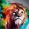 Colorful Lion Background