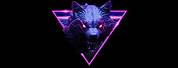 Cool Neon Wolf Galaxy PNG