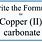 Copper II Carbonate Formula