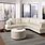 Cream Leather Sectional Sofa