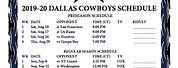 Dallas Cowboys Pre-Schedule