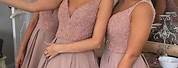 Dark Pink Satin Bridesmaid Dresses