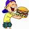 Eating a Burger Cartoon