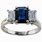 Emerald Cut Blue Sapphire Ring