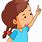 Girl Pointing Up Clip Art