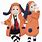 Girl with Orange Bunny Hoodie Anime