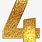 Gold Number 4 PNG