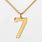 Gold Number 7 Pendant