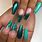 Green Glitter Acrylic Nails