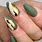 Green Nails with Gold