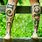 Green Tribal Tattoos On Leg