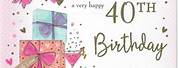 Happy 40th Birthday Card for Daughter