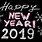Happy New Year 2019 Black