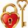 Heart Lock and Key Clip Art