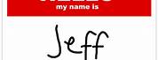 Jeff Name Tag