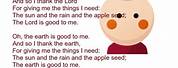 Johnny Appleseed Song the Lord Is Good to Me Lyrics