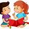 Kids with Books Clip Art