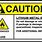 Lithium Ion Battery Caution Label