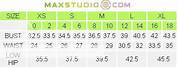 Max Studio Dress Size Chart