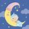 Moon with Baby Clip Art