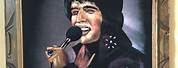 Old Elvis Painting On Black Velvet