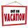 On Vacation Sign Clip Art