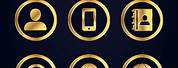 Phone Icon Gold with Black Background
