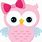 Pink Cartoon Owl