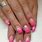Pink Nails with Glitter Tips