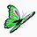 Pink and Green Butterfly Clip Art