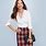 Plaid Pencil Skirts for Women