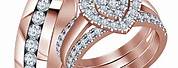 Platinum and Rose Gold Wedding Ring Set