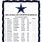 Printable Dallas Cowboys Football Schedule