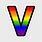 Rainbow Letter V