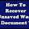 Recover Unsaved Word Doc